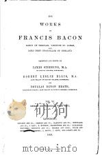 THE WORKS OF FRANCIS BACON VOL.6     PDF电子版封面     