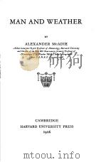 MAN AND WEATHER     PDF电子版封面    ALEXANDER MCADIE 