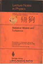 LECTURE NOTES IN PHYSICS 12 STATISTICAL MODELS AND TURBULENCE（ PDF版）