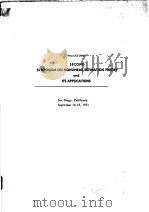 PROCEEDINGS SECOND SYMPOSIUM ON NONLIENAR ESTIMATION THEORY AND 1TS APPLICATIONS   1972  PDF电子版封面     