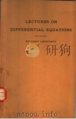 LECTURES ON DIFFERENTIAL EQUATIONS     PDF电子版封面     