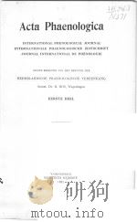 ACTA PHAENOLOGICA     PDF电子版封面     