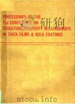 PROCEEDINGS OF THE 2ND CONFERENCE ON STRUCTURE/PROPERTY RELATIONSHIPS IN THICK FILMS & BULK COATINGS     PDF电子版封面     