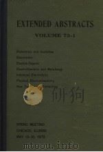 EXTENDED ABSTRACTS  VOLUME 73-1（ PDF版）