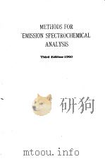METHODS FOR EMISSION SPECTROCHEMICAL ANALYSIS  THIRD EDITION     PDF电子版封面     