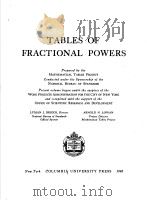 TABLES OF FRACTIONAL POWERS     PDF电子版封面     