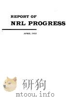 REPORT OF NRL PROGRESS  APRIL 1975     PDF电子版封面     