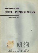 REPORT OF NRL PROGRESS  SEPTEMBER 1975     PDF电子版封面     
