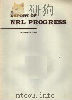 REPORT OF NRL PROGRESS  OCTOBER 1975     PDF电子版封面     