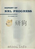 REPORT OF NRL PROGRESS  NOVEMBER 1975     PDF电子版封面     