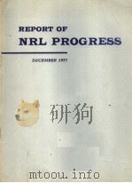 REPORT OF NRL PROGRESS  DECEMBER 1977     PDF电子版封面     