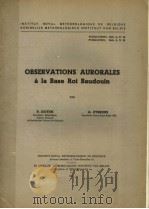 OBSERVATIONS AURORALES A LA BASE ROI BAUDOUIN（ PDF版）
