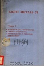 LIGHT METALS 75  VOLUME 1     PDF电子版封面     
