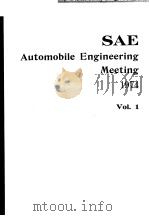 SAE AUTOMOBILE ENGINEERING MEETING 1974 VOL.1     PDF电子版封面     