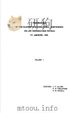 PROCEEDINGS OF THE ELEVENTH INTERNATIONAL CONFERENCE ON LOW TEMPERATURE PHYSICS  VOLUME 1（ PDF版）