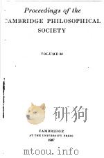 PROCEEDINGS OF THE CAMBRIDGE PHILOSOPHICAL SOCIETY VOLUME 33     PDF电子版封面     