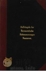 HULFSTAGELN FUR BAROMETRISCHE HOHENMESSUNGEN NEUMEVER     PDF电子版封面     