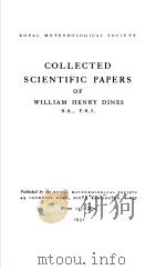 COLLECTED SCIENTIFIC PAPERS OF WILLIAM HENRY DINES     PDF电子版封面     