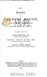 THE WORKS OF FRANCIS BACON  VOL.1     PDF电子版封面     