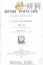 OEUVRES DE HENRI POINCARE TOME 8     PDF电子版封面     