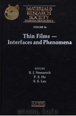 MATERIALS RESEARCH SOCIETY SYMPOSIA PROCEEDINGS  VOLUME 54  THIN FILMS  INTERFACES AND PHENOMENA（ PDF版）