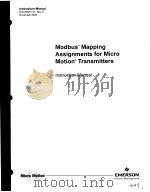 MODBUS MAPPING ASSIGNMENTS FOR MICRO MOTION TRANSMITTERS     PDF电子版封面     