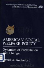 AMERICAN SOCIAL WELFARE POLICY  DYNAMICS OF FORMULATION AND CHANGE     PDF电子版封面  0813302439  DAVID A.ROCHEFORT 
