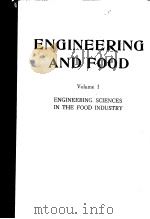 ENGINEERING AND FOOD  VOLUME 1（ PDF版）
