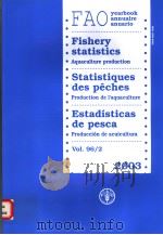 FAO YEARBOOK ANNUAIRE ANUARIO  2003  VOL.96/2     PDF电子版封面     