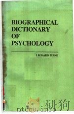 BIOGRAPHICAL DICTIONARY OF PSYCHOLOGY     PDF电子版封面     