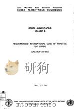 CODEX ALIMENTARIUS  VOLUME B  RECOMMENDED INTERNATIONAL CODE OF PRACTICE FOR CRABS  CAC/RCP28-1983     PDF电子版封面     