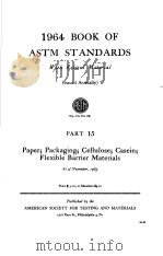 1964 BOOK OF ASTM STANDARDS PART 15     PDF电子版封面     