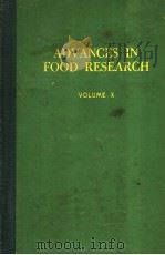 ADVANCES IN FOOD RESEARCH  VOLUME 10   1960  PDF电子版封面    C.O.CHICHESTER  E.M.MRAK  G.F. 