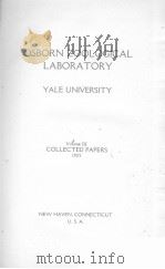 OSBORN ZOOLOGICAL LABORATORY YALE UNIVERSITY  VOLUME 8  1925     PDF电子版封面     