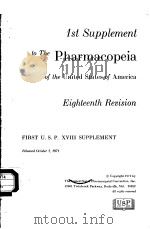1ST SUPPLEMENT TO THE PHARMACOPEIA OF THE UNITED STATES OF AMERICA  EIGHTEENTH REVISION     PDF电子版封面     