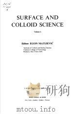 SURFACE AND COLLOID SCIENCE VOLUME 6  (EGON MATIJEVIC)     PDF电子版封面     
