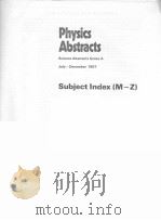 PHYSICS ABSTRACTS  SUBJECT INDEX（M-Z）  VOL.90（ PDF版）