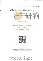 CHEMICAL ABSTRACTS  VOLUME 103 GENERAL SUBJECT INDEX，K-Z  PART 2 OF 2 PARTS 1985     PDF电子版封面     