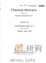 CHEMICAL ABSTRACTS VOLUME 104  PART2 OF PARTS     PDF电子版封面     