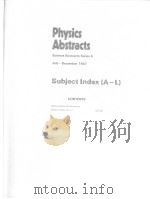 PHYSICS ABSTRACTS SUBJECT INDEX A-L VOL.90  1987（ PDF版）