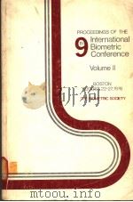 PROCEEDINGS OF THE 9TH INTERNATIONAL BIOMETRIC CONFERENCE  VOLUME 2（ PDF版）