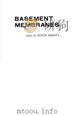 BASEMENT MEMBRANES     PDF电子版封面    SEIICHI SHIBATA 