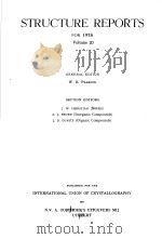 STRUCTURE REPORTS FOR 1956  VOLUME 20     PDF电子版封面    W.B.PEARSON 
