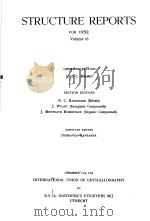 STRUCTURE REPORTS FOR 1952  VOLUME 16     PDF电子版封面    A.J.C.WILSON 