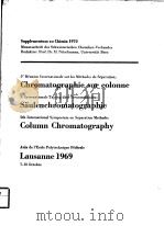 CHROMATOGRAPHIE SUR COLONNE  LAUSANNE 1969     PDF电子版封面     