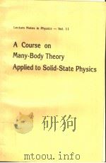 A COURSE ON MANY-BODY THEORY APPLIED TO SOLID-STATE PHYSICS     PDF电子版封面    CHARLES P.ENZ 