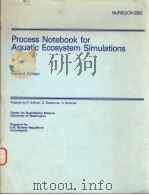 PROCESS NOTEBOOK FOR AQUATIC ECOSYSTEM SIMULATIONS  SECOND EDITION     PDF电子版封面     