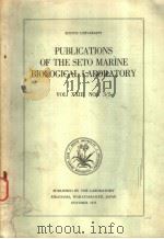 PUBLICATIONS OF THE SETO MARINE BIOLOGICAL LABORATORY VOL.23 NOS.3/5     PDF电子版封面     