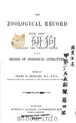 THE ZOOLOGICAL RECORD  1886  VOLUME 23     PDF电子版封面     
