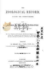 THE ZOOLOGICAL RECORD  1891  VOLUME 28     PDF电子版封面     